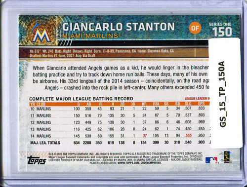 Giancarlo Stanton 2015 Topps #150