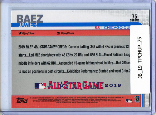 Javier Baez 2019 Topps Chrome Update #75 All-Star