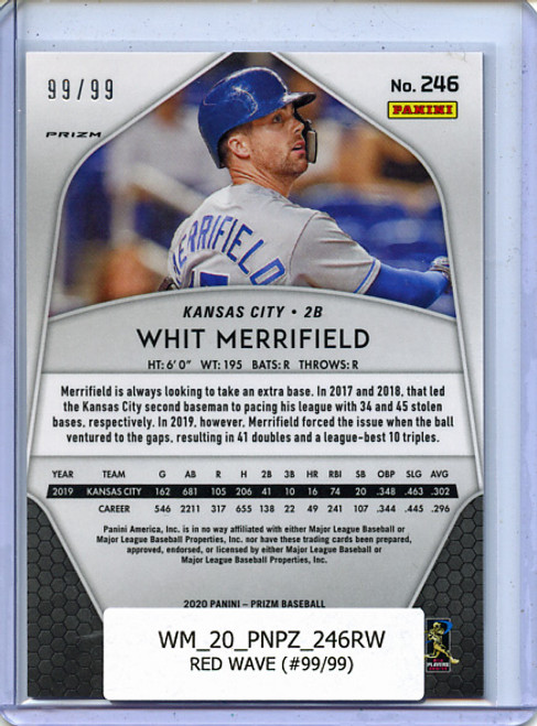 Whit Merrifield 2020 Prizm #246 Red Wave (#99/99)