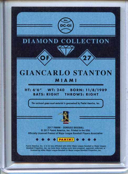 Giancarlo Stanton 2017 Donruss, Diamond Collection Memorabilia #DC-GI
