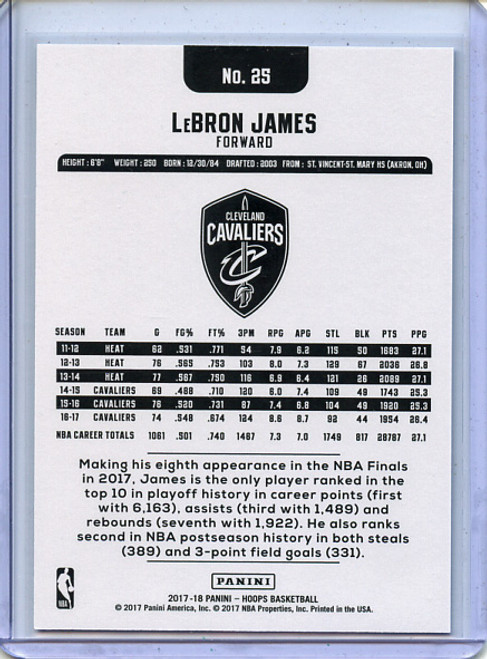 LeBron James 2017-18 Hoops #25 Platinum (4)