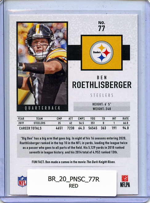 Ben Roethlisberger 2020 Score #77 Red