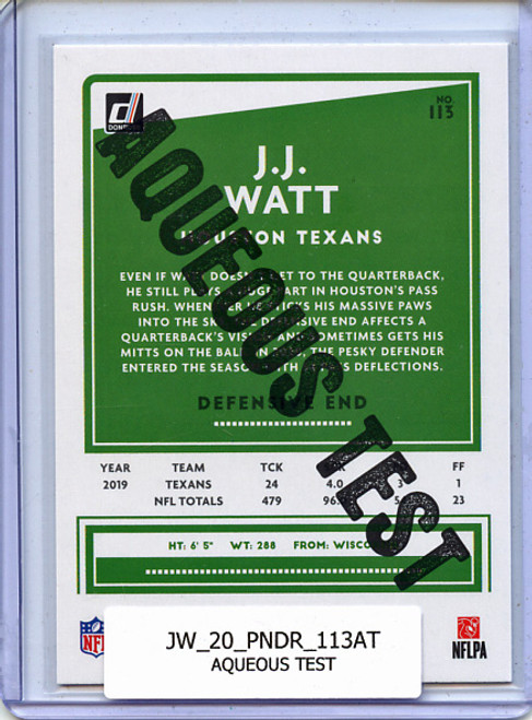 J.J. Watt 2020 Donruss #113 Aqueous Test