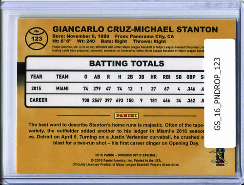 Giancarlo Stanton 2016 Donruss Optic #123