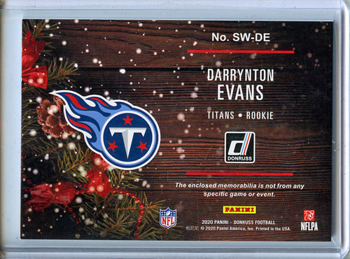 Darrynton Evans 2020 Donruss, Rookie Holiday Sweater #SW-DE