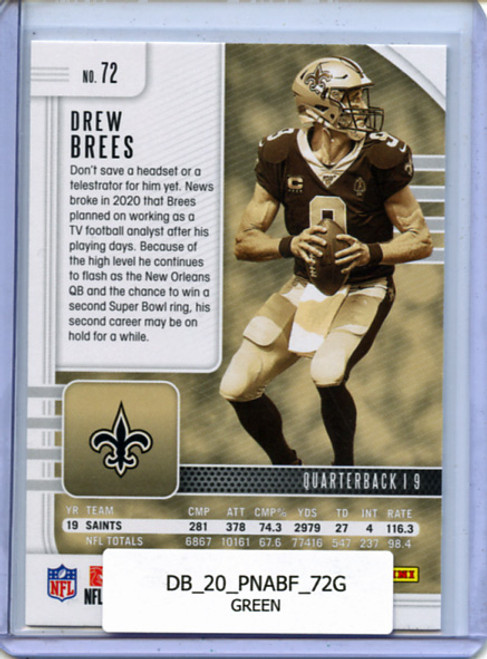 Drew Brees 2020 Absolute #72 Green