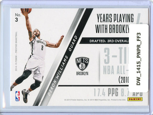 Deron Williams 2014-15 Prestige, Franchise Favorites #3