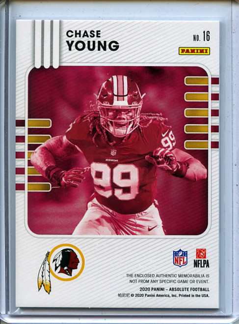 Chase Young 2020 Absolute, Rookie Materials #16