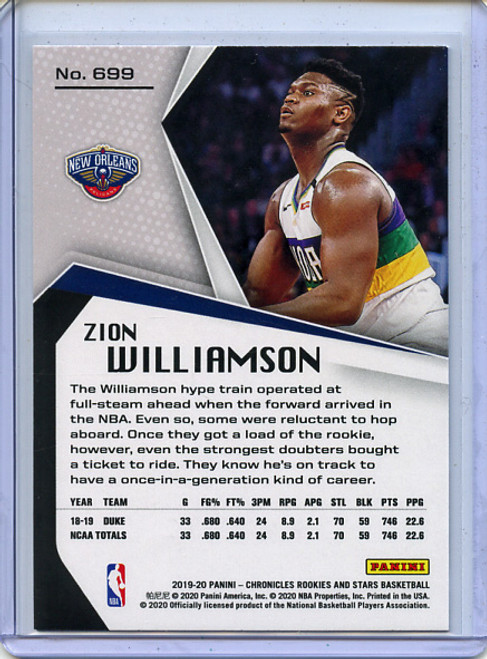Zion Williamson 2019-20 Chronicles, Rookies & Stars #699 (2)