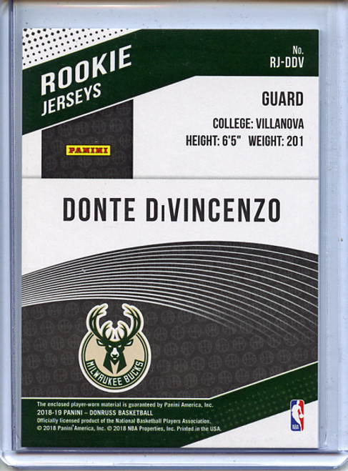 Donte DiVincenzo 2018-19 Donruss, Rookie Jerseys #RJ-DDV