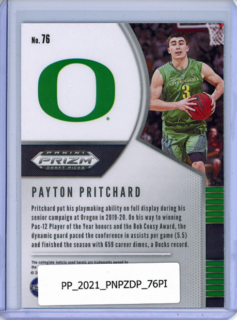 Payton Pritchard 2020-21 Prizm Draft Picks #76 Pink Ice