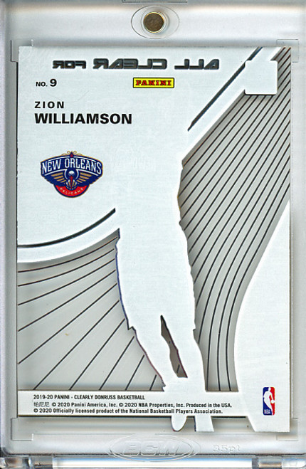 Zion Williamson 2019-20 Clearly Donruss, All Clear for Takeoff #9