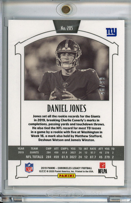 Daniel Jones 2019 Chronicles, Legacy Update #205 Red (#46/99)