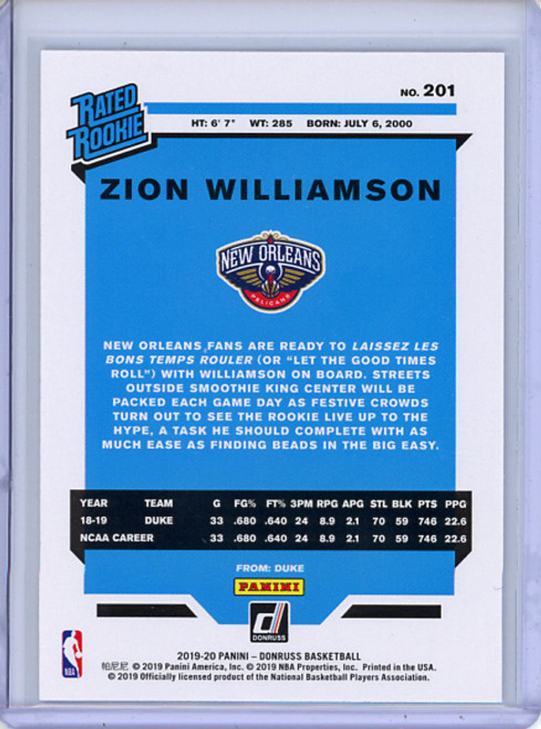 Zion Williamson 2019-20 Donruss #201 (13)