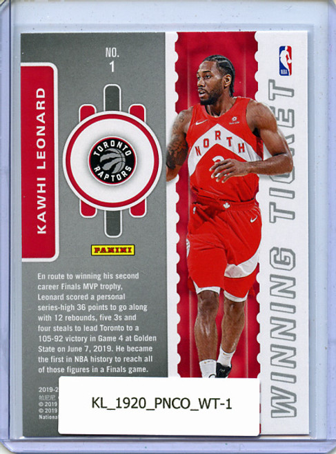 Kawhi Leonard 2019-20 Contenders, Winning Ticket #1