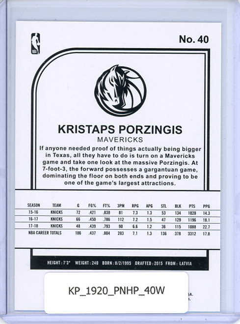 Kristaps Porzingis 2019-20 Hoops #40 Winter