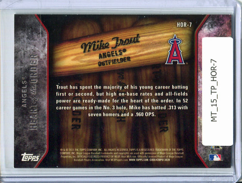 Mike Trout 2015 Topps, Heart of the Order #HOR-7