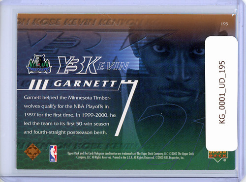 Kevin Garnett 2000-01 Upper Deck #195 Y3K Leadership