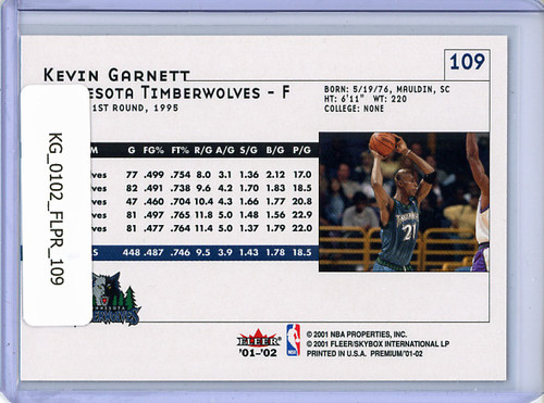 Kevin Garnett 2001-02 Premium #109