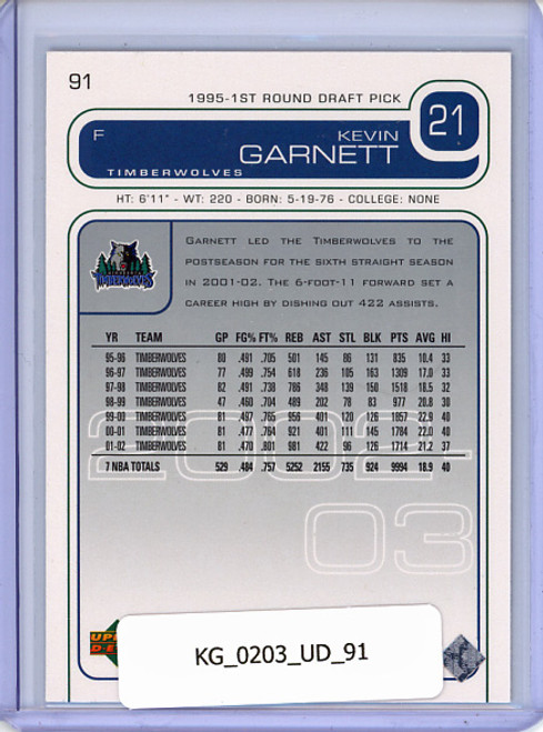 Kevin Garnett 2002-03 Upper Deck #91
