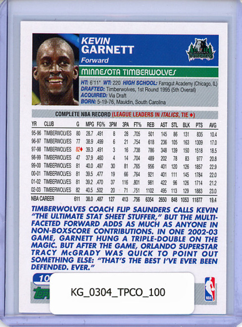 Kevin Garnett 2003-04 Topps Collection #100