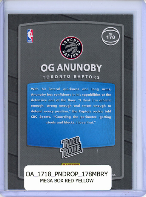 OG Anunoby 2017-18 Donruss Optic #178 Mega Box Red Yellow