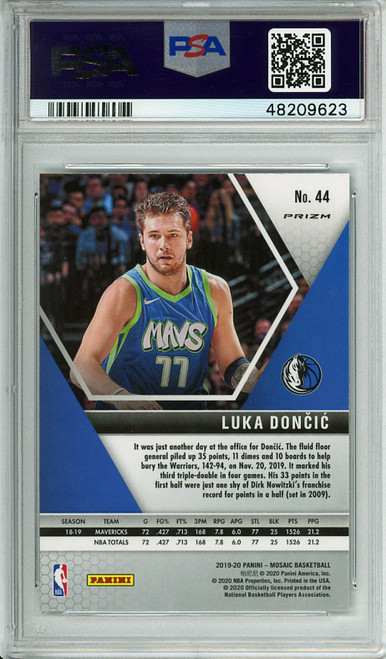 Luka Doncic 2019-20 Mosaic #44 Green PSA 10 Gem Mint (#48209623)