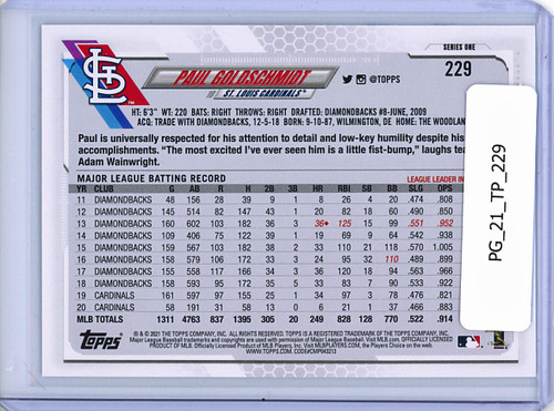 Paul Goldschmidt 2021 Topps #229