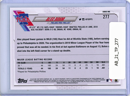 Alec Bohm 2021 Topps #277