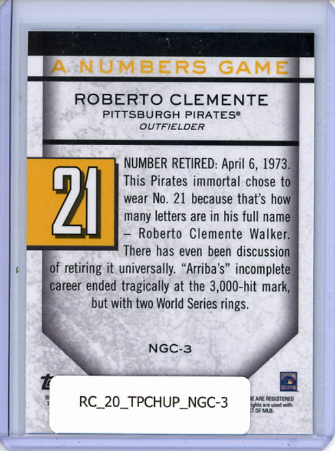 Roberto Clemente 2020 Topps Chrome Update, A Numbers Game #NGC-3