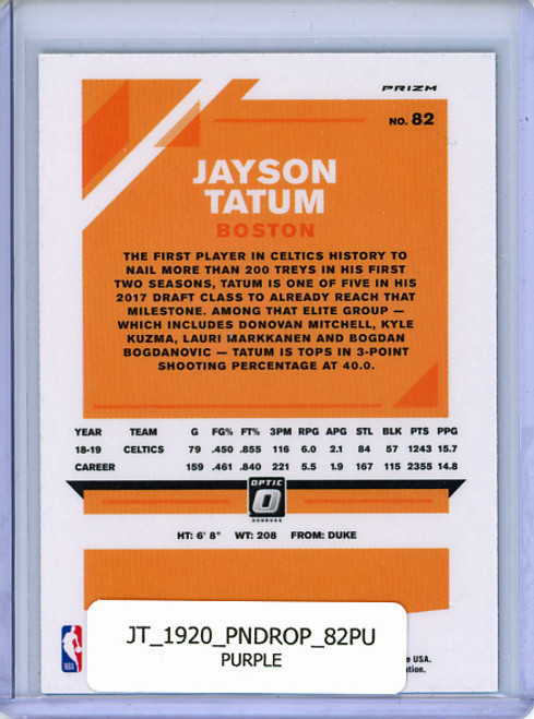 Jayson Tatum 2019-20 Donruss Optic #82 Purple