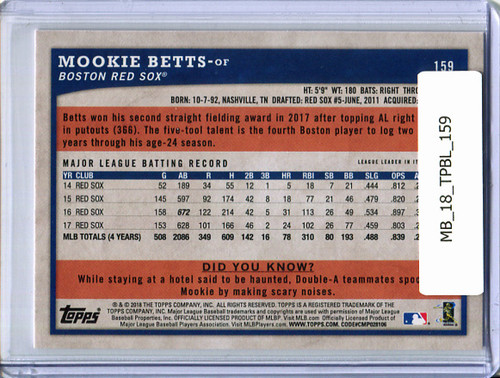 Mookie Betts 2018 Big League #159