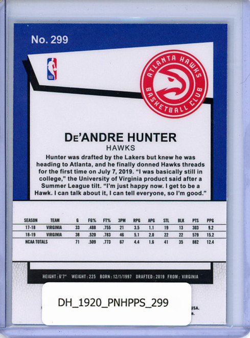 De'Andre Hunter 2019-20 Hoops Premium Stock #299 Hoops Tribute