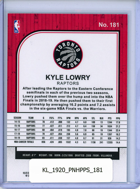 Kyle Lowry 2019-20 Hoops Premium Stock #181