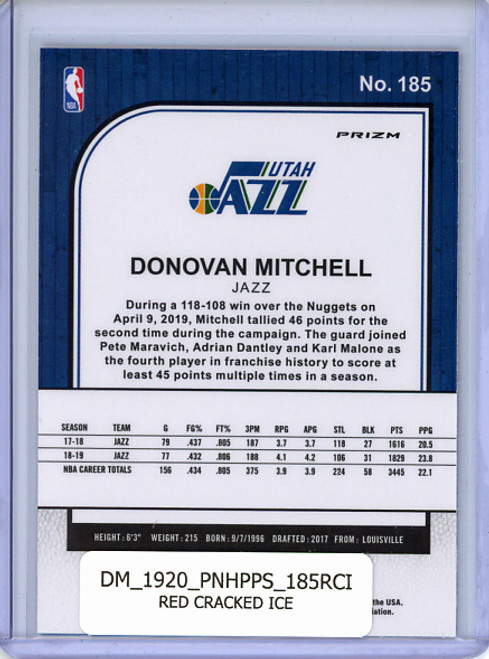 Donovan Mitchell 2019-20 Hoops Premium Stock #185 Red Cracked Ice