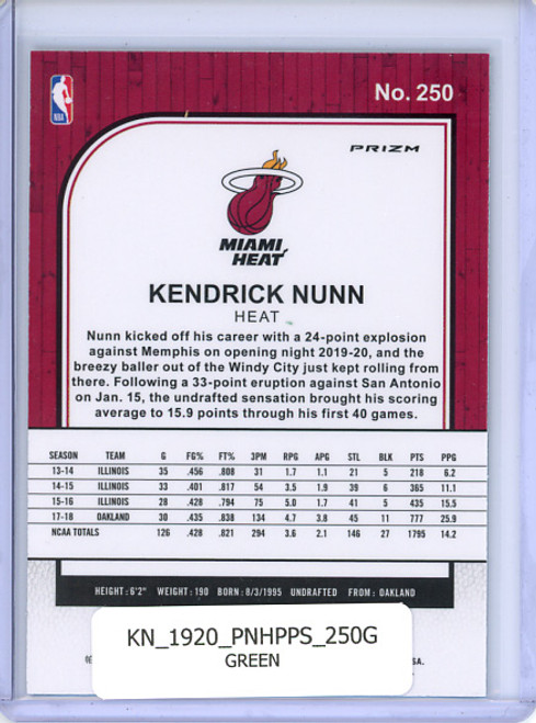 Kendrick Nunn 2019-20 Hoops Premium Stock #250 Green