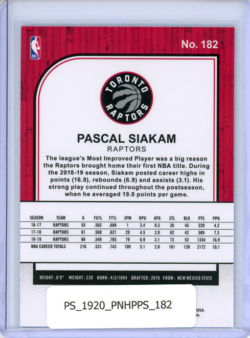 Pascal Siakam 2019-20 Hoops Premium Stock #182