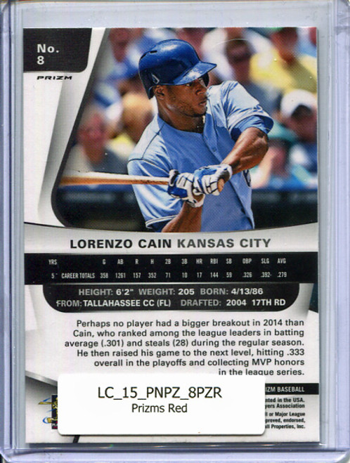 Lorenzo Cain 2015 Prizm #8 Red Baseball