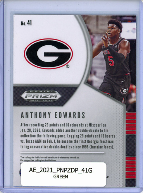 Anthony Edwards 2020-21 Prizm Draft Picks #41 Green