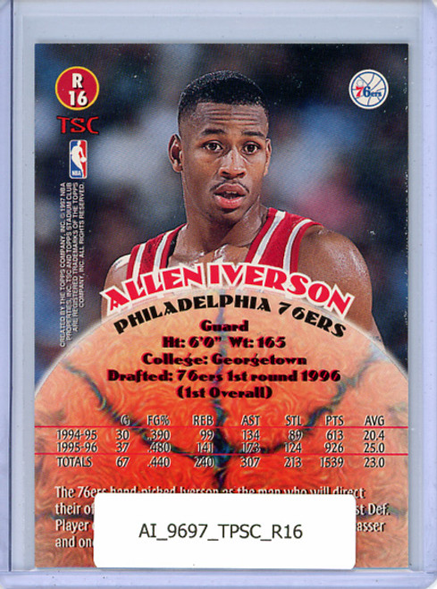 Allen Iverson 1996-97 Stadium Club, Rookies 2 #R16