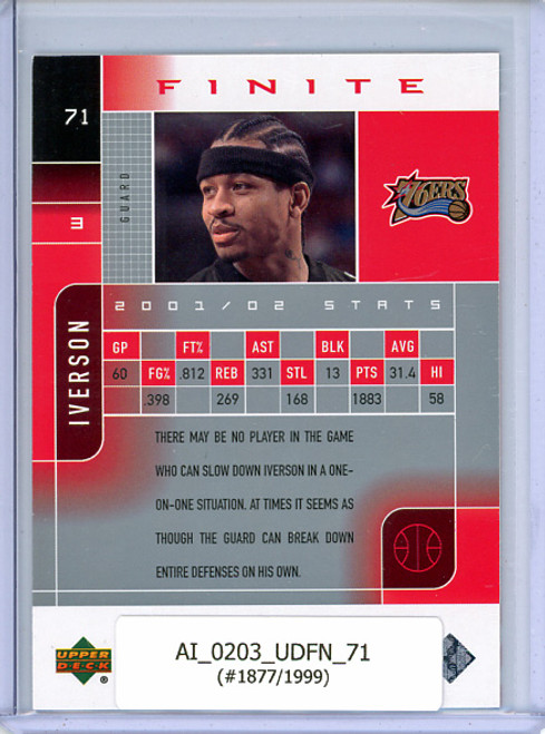 Allen Iverson 2002-03 Finite #71 (#1877/1999)