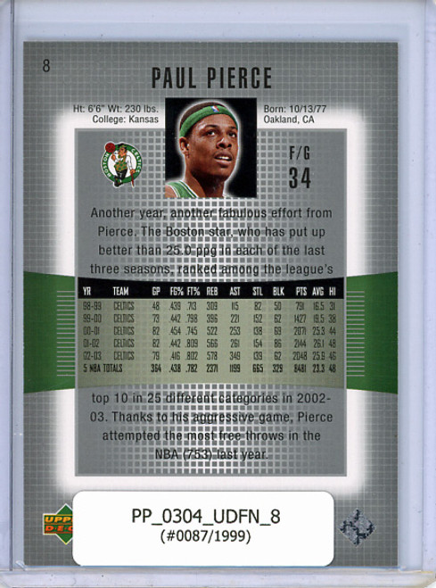 Paul Pierce 2003-04 Finite #8 (#0087/1999)