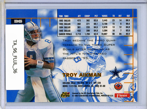 Troy Aikman 1996 Ultra #36