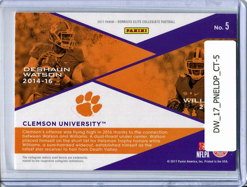 Deshaun Watson & Mike Williams 2017 Elite Draft Picks, College Ties #5