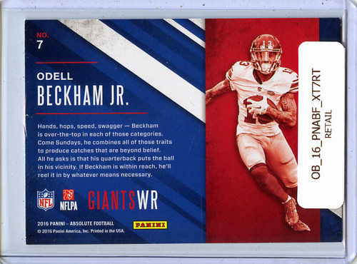 Odell Beckham Jr. 2016 Absolute, Xtreme Team #7 Retail