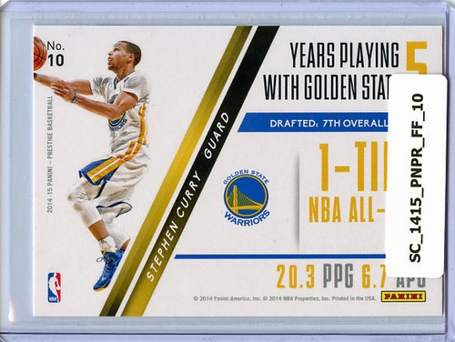 Stephen Curry 2014-15 Prestige, Franchise Favorites #10