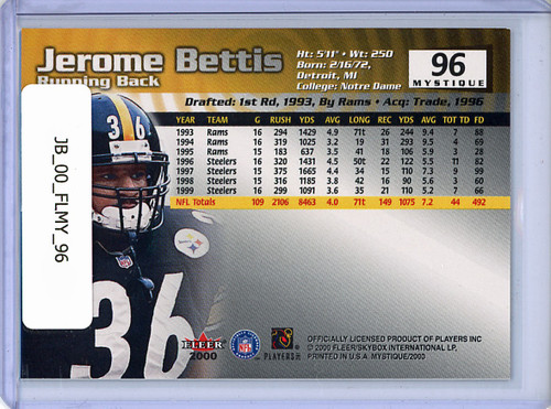 Jerome Bettis 2000 Mystique #96