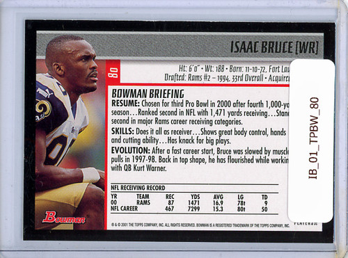 Isaac Bruce 2001 Bowman #80