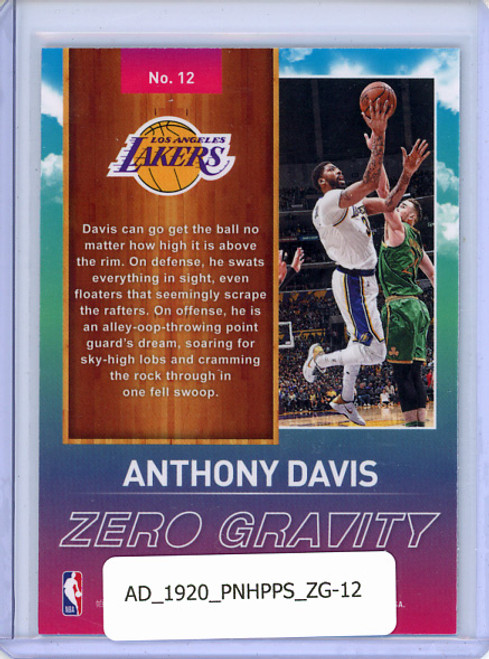 Anthony Davis 2019-20 Hoops Premium Stock, Zero Gravity #12