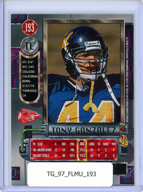 Tony Gonzalez 1997 Metal Universe #193